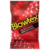 PRESERVATIVO BLOWTEX SABOR MORANGO 3 UNIDADES