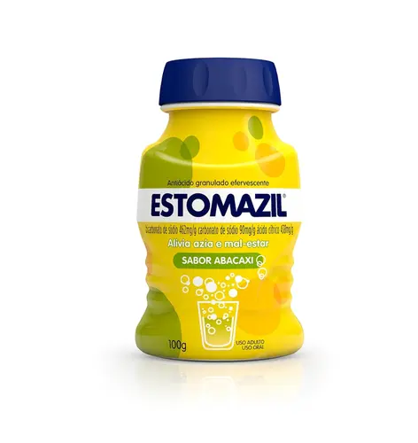 ESTOMAZIL ABACAXI 100GR BICARBONATO DE SODIO + CARBONATO DE SODIO + ACIDO CITRICO