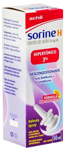 SORINE H 3% 50ML NAFAZOLINA CLORIDRATO + CLORETO DE BENZALCONIO + CLORETO DE SODIO