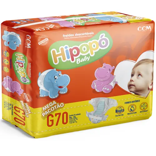 FRALDA HIPOPO BABY TAMANHO G 70 UNIDADES