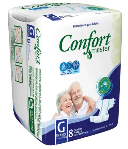 FRALDA CONFORT MASTER GERIAT TAMANHO M 8 UNIDADES