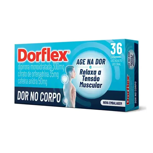 DORFLEX 36 COMPRIMIDOS ORFENADRINA CITRATO + DIPIRONA + CAFEINA