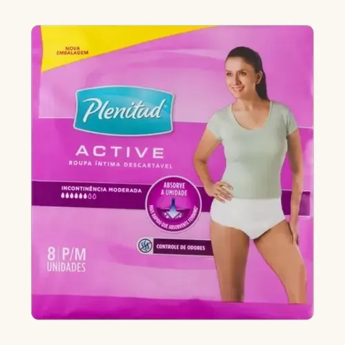 ROUPA INTIMA PLENITUD FEMME FEMININA TAMANHO P/M 8 UNIDADES