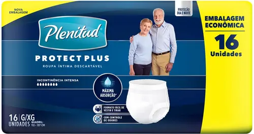 ROUPA INTIMA PLENITUD PROTECT PLUS TAMANHO G/XG 16 UNIDADES