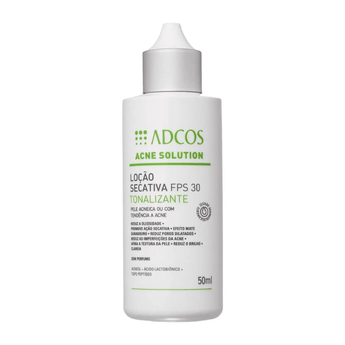 LOCAO SECATIVA ADCOS ACNE SOLUTIONS TONALIZANRTE FPS30 50ML