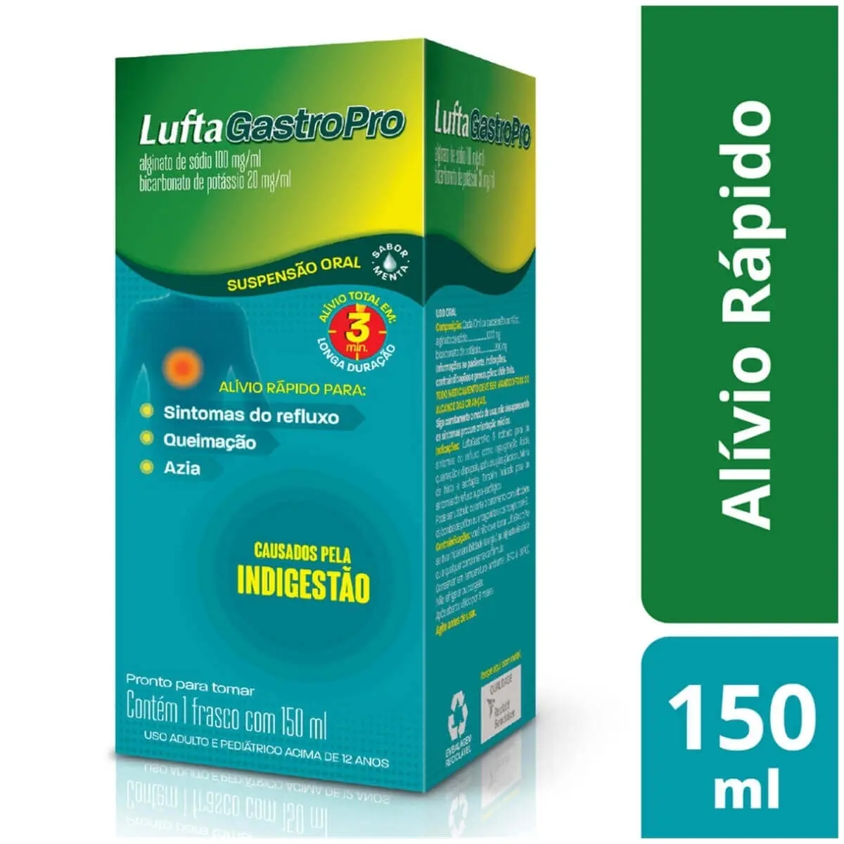 LUFTAGASTROPRO 150ML SABOR MENTA SIMETICONA