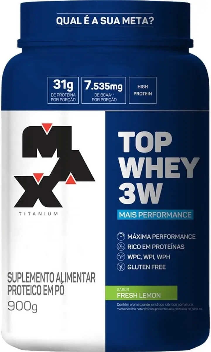 TOP WHEY 3W +PERFOR FRESH LEMON 900GR MAX TITANIUM