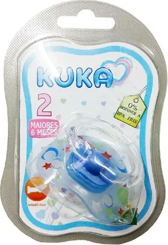 CHUPETA KUKA PREMIUM COLOR SILICONE ORTO N2 AZUL (COD:2811)