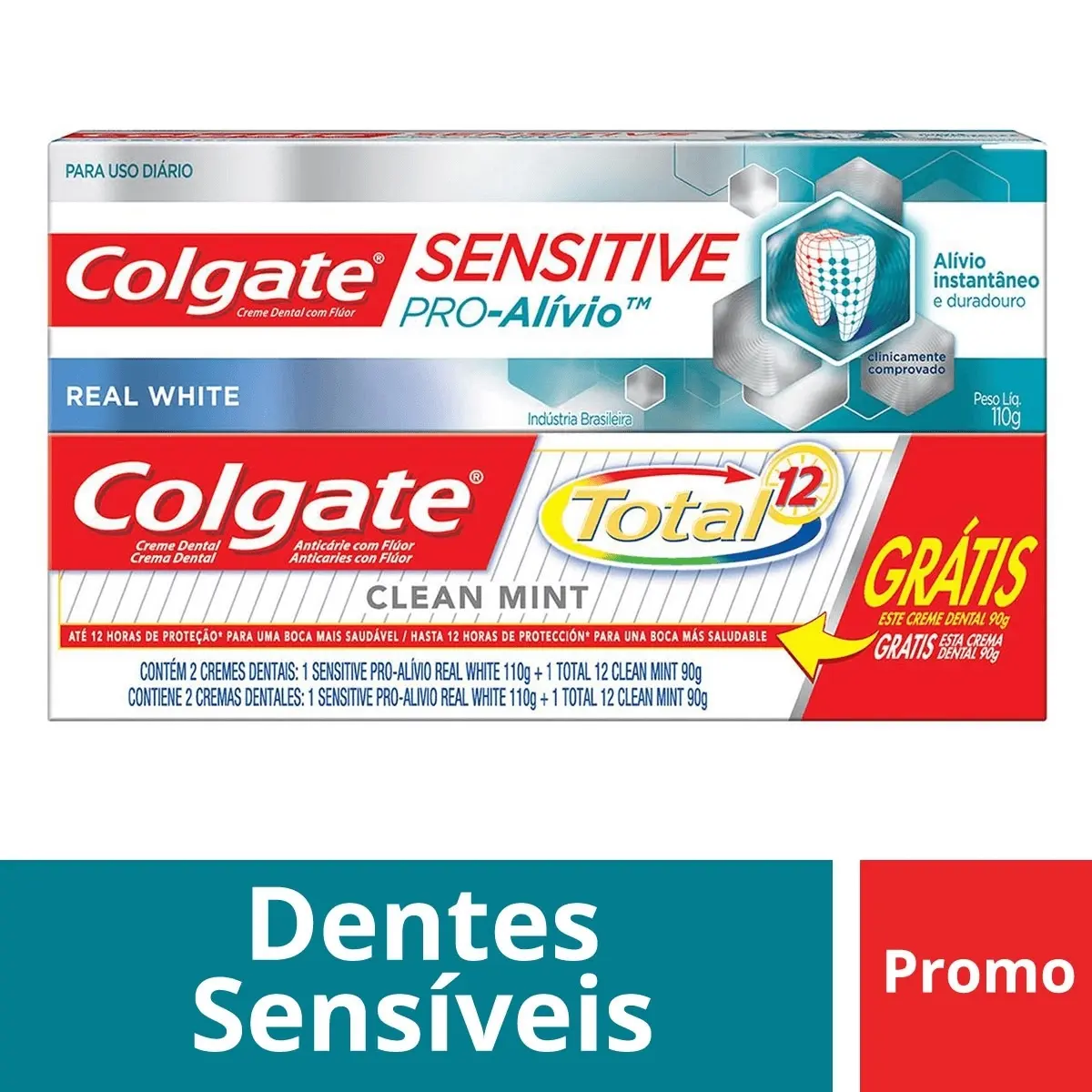 CREME DENTAL COLGATE SENSITIVE PRO ALIVIO 110GR GRATIS TOTAL 12 90GR