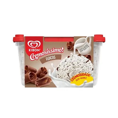 KIBON SORVETE CREMOSISSIMO FLOCOS 1,5LT