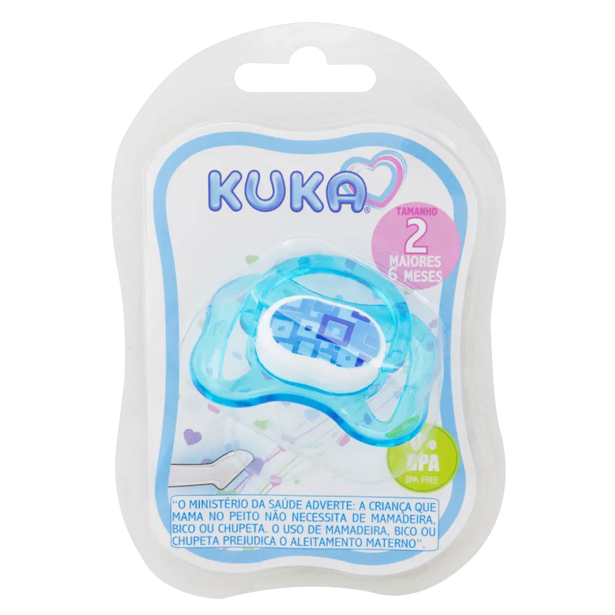 CHUPETA KUKA COLOR ORTO DECORADA N2 AZUL (COD:2066)