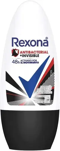 DESODORANTE REXONA ANTIBACTERIAL INVISIBLE FEMININO ROLLON 50ML