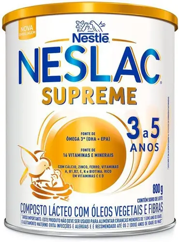COMPOSTO LACTEO NESLAC SUPREME 800GR 3 A 5 ANOS