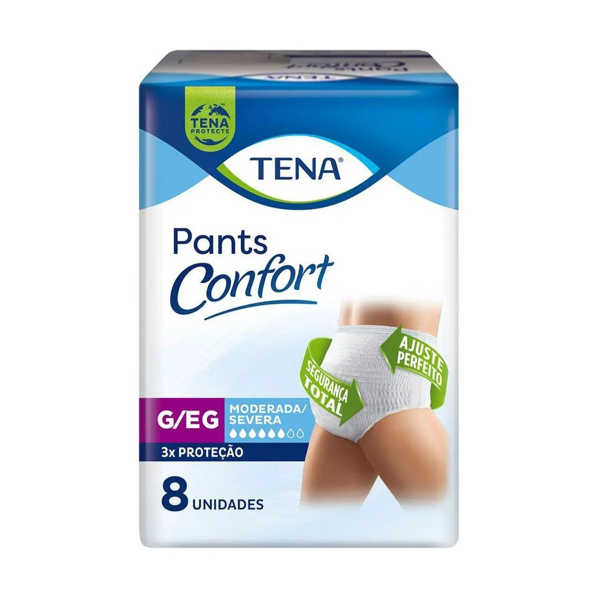 FRALDA GERIATRICA TENA PANTS CONFORT TAMANHO G/XG 8 UNIDADES