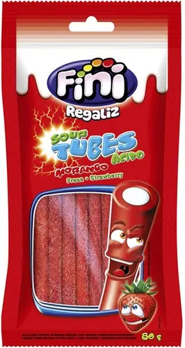BALAS FINI TUBES MORANGO CITRICO 80GR
