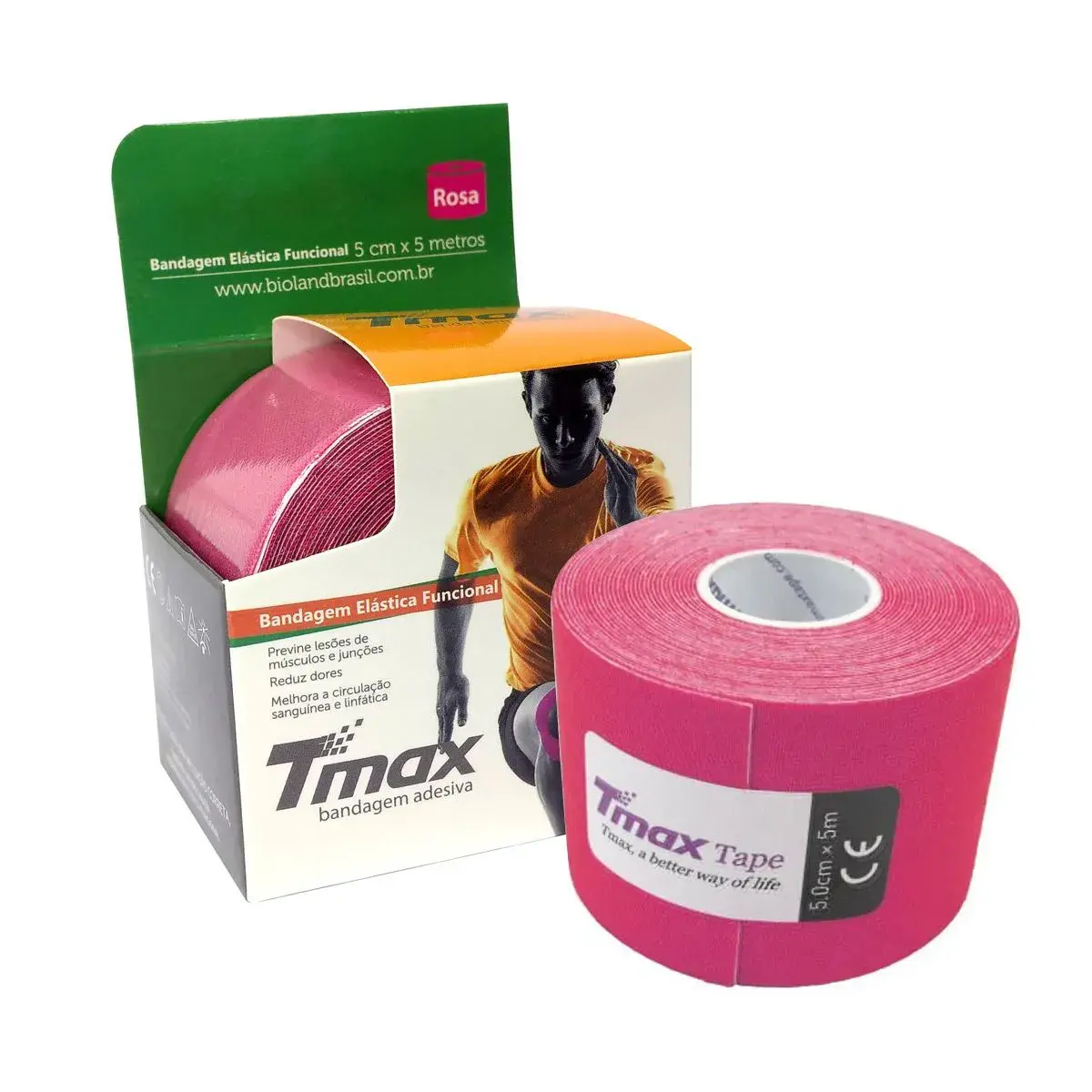 FITA KINESIO TMAX ROSA 5MX5CM