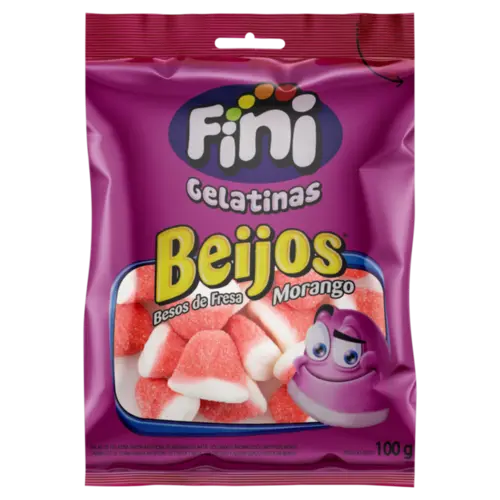 BALAS FINI BEIJOS DE MORANGO 100GR