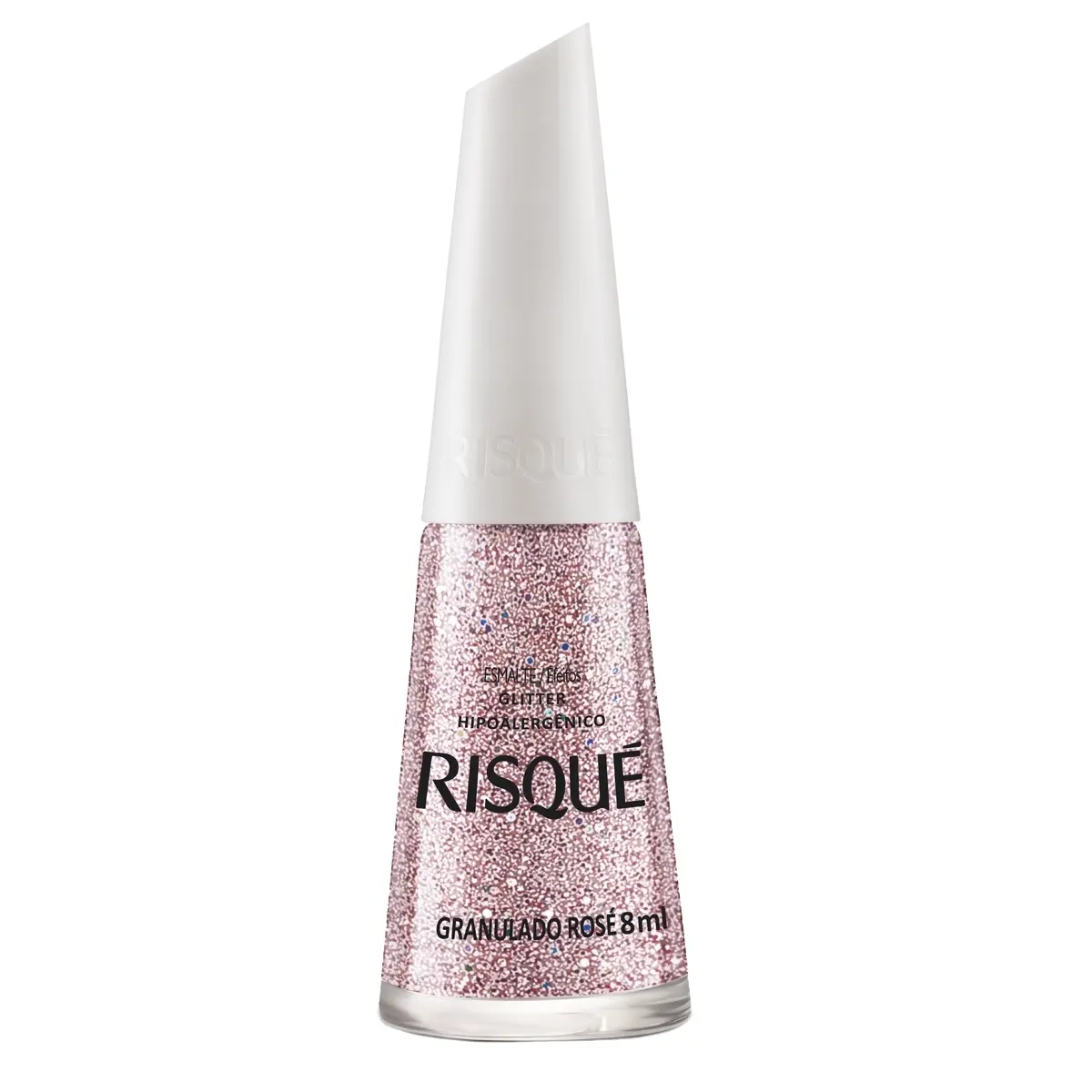 ESMALTE RISQUE EFEITOS GLITTER GRANULADO ROSE 8ML