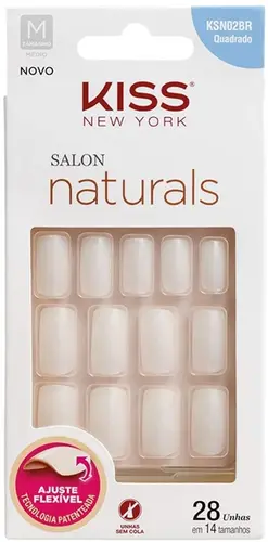 UNHAS POSTICAS FIRST KISS NATURAL QUADRADA MEDIO 28 UNIDADES