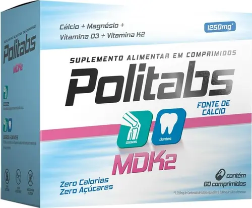 POLITABS CALCIO MDK 60 COMPRIMIDOS CALCIO + MAGNESIO + VITAMINA K2 + VITAMINA D