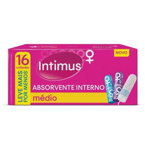 ABSORVENTE INTERNO INTIMUS MEDIO 16 UNIDADES