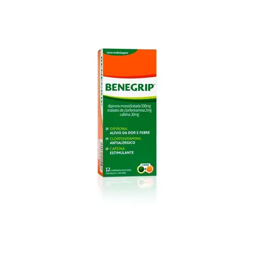 BENEGRIP 12 COMPRIMIDOS DIPIRONA + CLORFENIRAMINA MALEATO + CAFEINA
