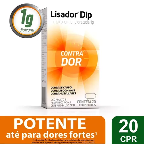 LISADOR DIP 1GR 20 COMPRIMIDOS DIPIRONA MONOIDRATADA