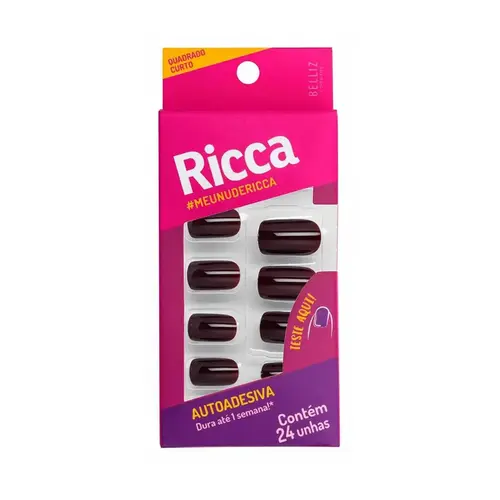 UNHAS POSTICAS RICCA AUTOADESIVAS CHOCOLATE (1853)