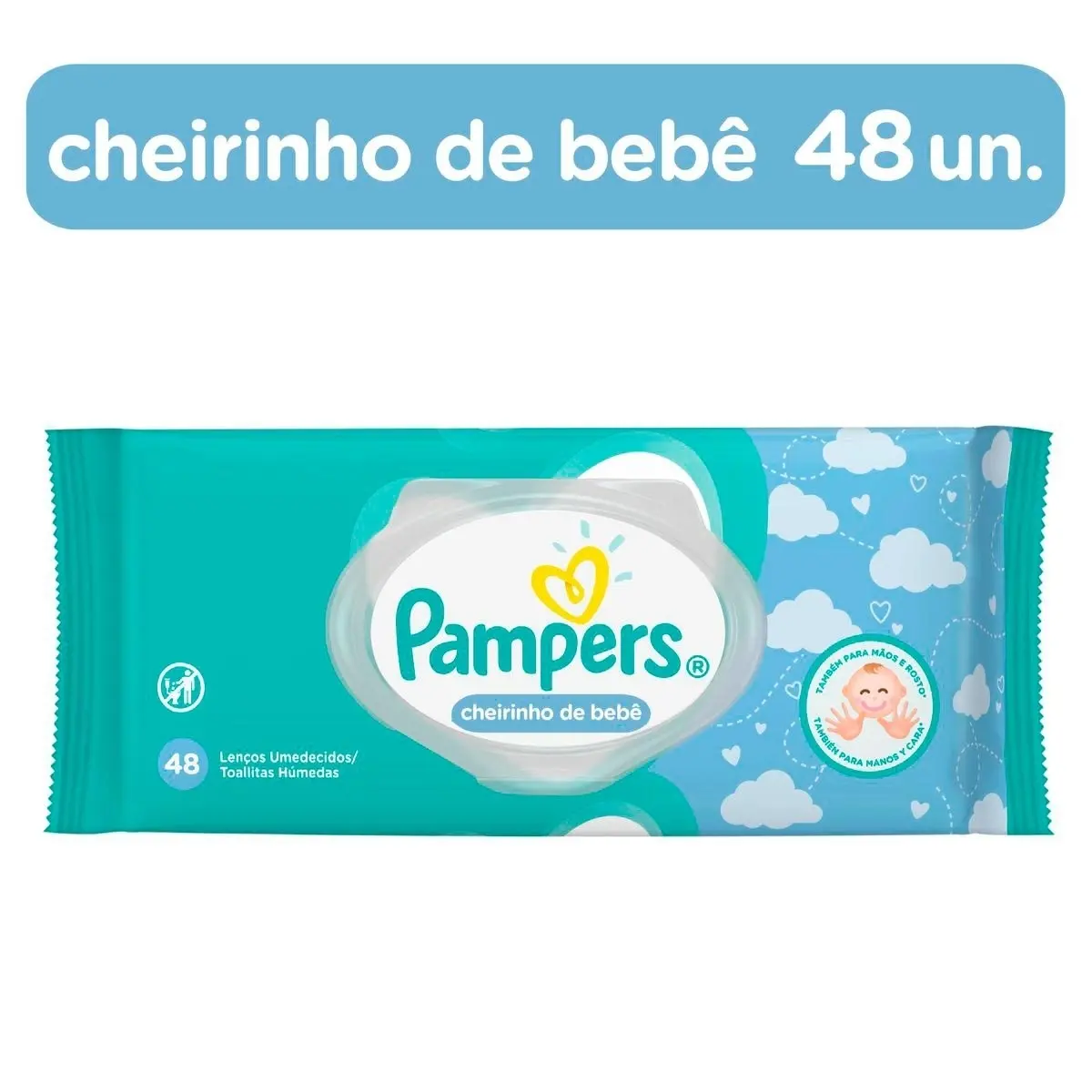 LENCOS UMEDECIDOS PAMPERS CHEIRINHO DE BEBE 48 UNIDADES