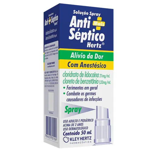 ANTISSEPTICO HERTZ SPRAY 50ML LIDOCAINA