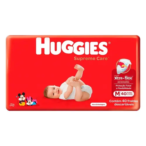 FRALDA HUGGIES MAXIMA PROTECAO M 40 UNIDADES