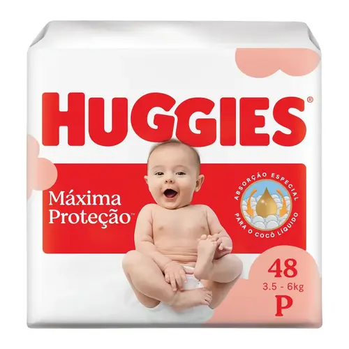 FRALDA HUGGIES MAXIMA PROTECAO P 48 UNIDADES