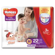 FRALDA HUGGIES PROTECAO ACOLCHOADA TAMANHO PANTS M 22 UNIDADES