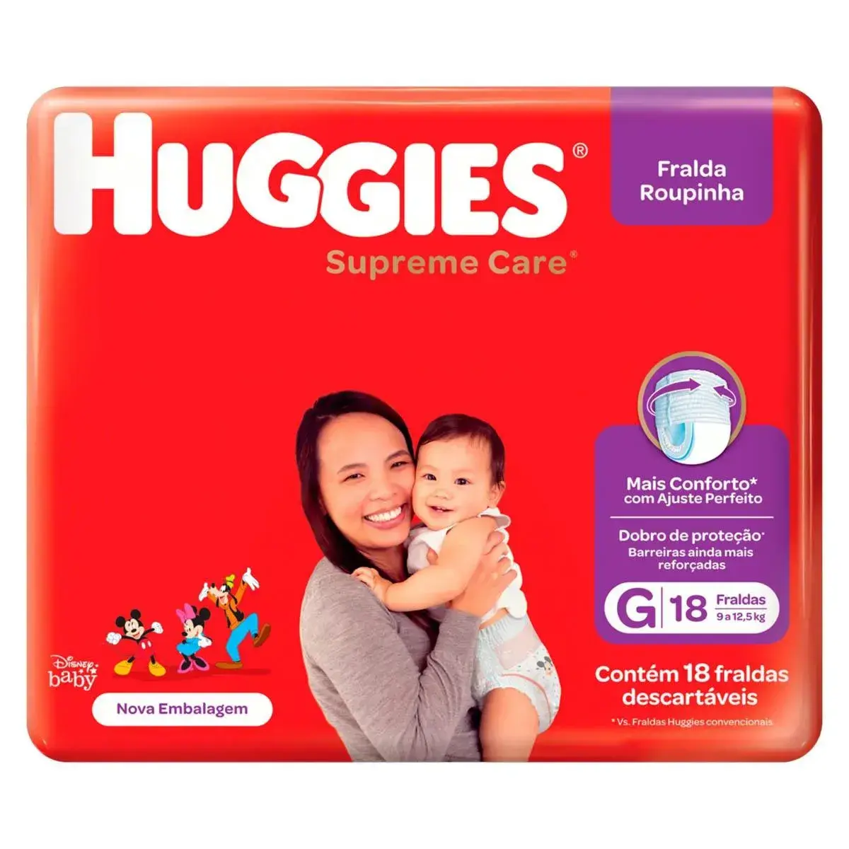 FRALDA HUGGIES PROTECAO ACOLCHOADA PANTS TAMANHO G 18 UNIDADES