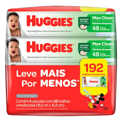 LENCOS UMEDECIDOS HUGGIES HIGIENE SUPERIOR PACK 192UN