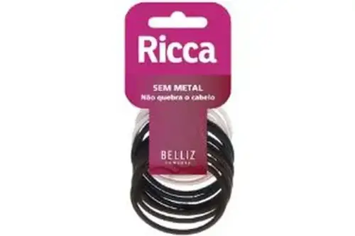 ELASTICO PARA CABELO RICCA SEM METAL 3MM