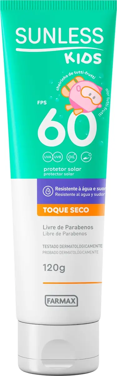 PROTETOR SOLAR SUNLESS KIDS TOQUE SECO FPS60 120ML
