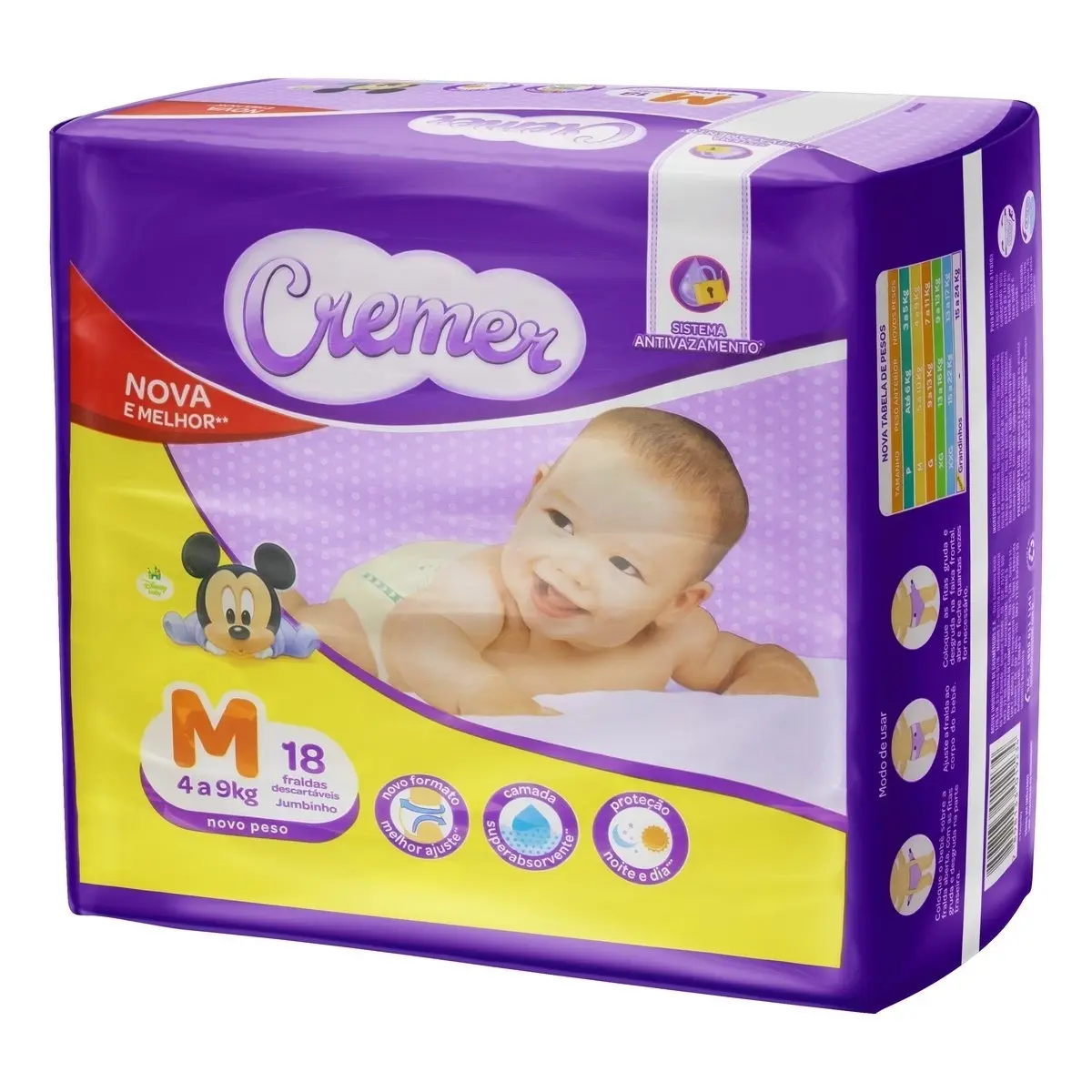 FRALDA CREMER TAMANHO M 18 UNIDADES