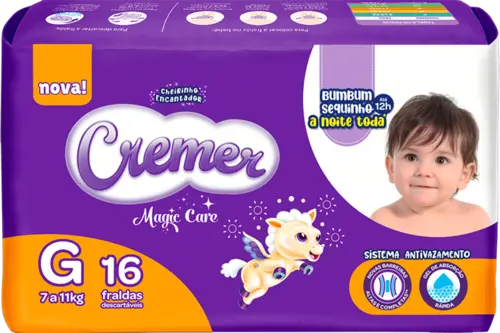 FRALDA CREMER TAMANHO G 16 UNIDADES