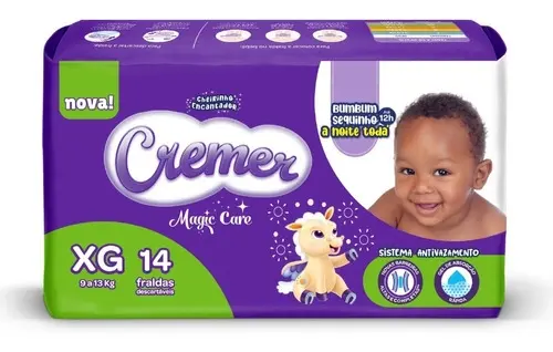 FRALDA CREMER TAMANHO XG 14 UNIDADES