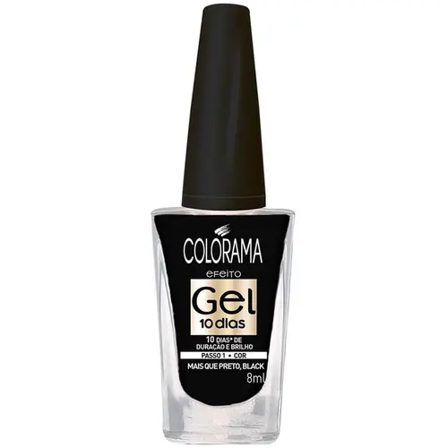 ESMALTE COLORAMA GEL 10 DIAS MAIS QUE PRETO BLACK 8ML