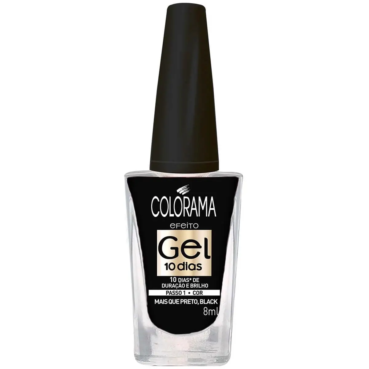 ESMALTE COLORAMA GEL 10 DIAS MAIS QUE PRETO BLACK 8ML