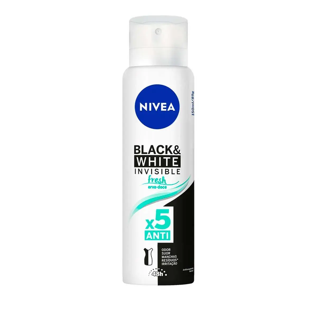 DESODORANTE NIVEA INVISIBLE BLACK&WHITE FRESH FEMININO AEROSSOL 150ML