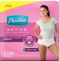 ROUPA INTIMA PLENITUD ACTIVE FEMININA TAMANHO G/XG 8 UNIDADES
