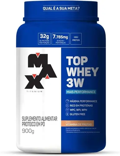 TOP WHEY 3W +PERFOR VIT FRUT 900GR MAX TITANIUM