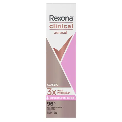 DESODORANTE REXONA CLINICAL CLASSIC FEMININO AEROSSOL 150ML