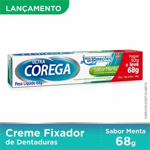 COREGA CREME MAX FIXACAO+REFRESCANCIA MENTA 68GR