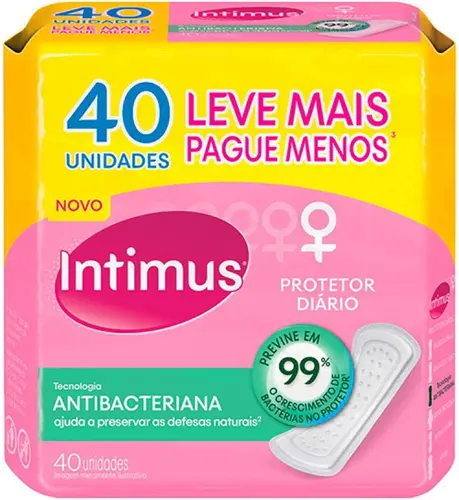 PROTETOR DIARIO INTIMUS DAYS ANTIBACTERIANA 40 UNIDADES