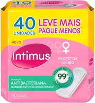 PROTETOR DIARIO INTIMUS DAYS ANTIBACTERIANA 40 UNIDADES