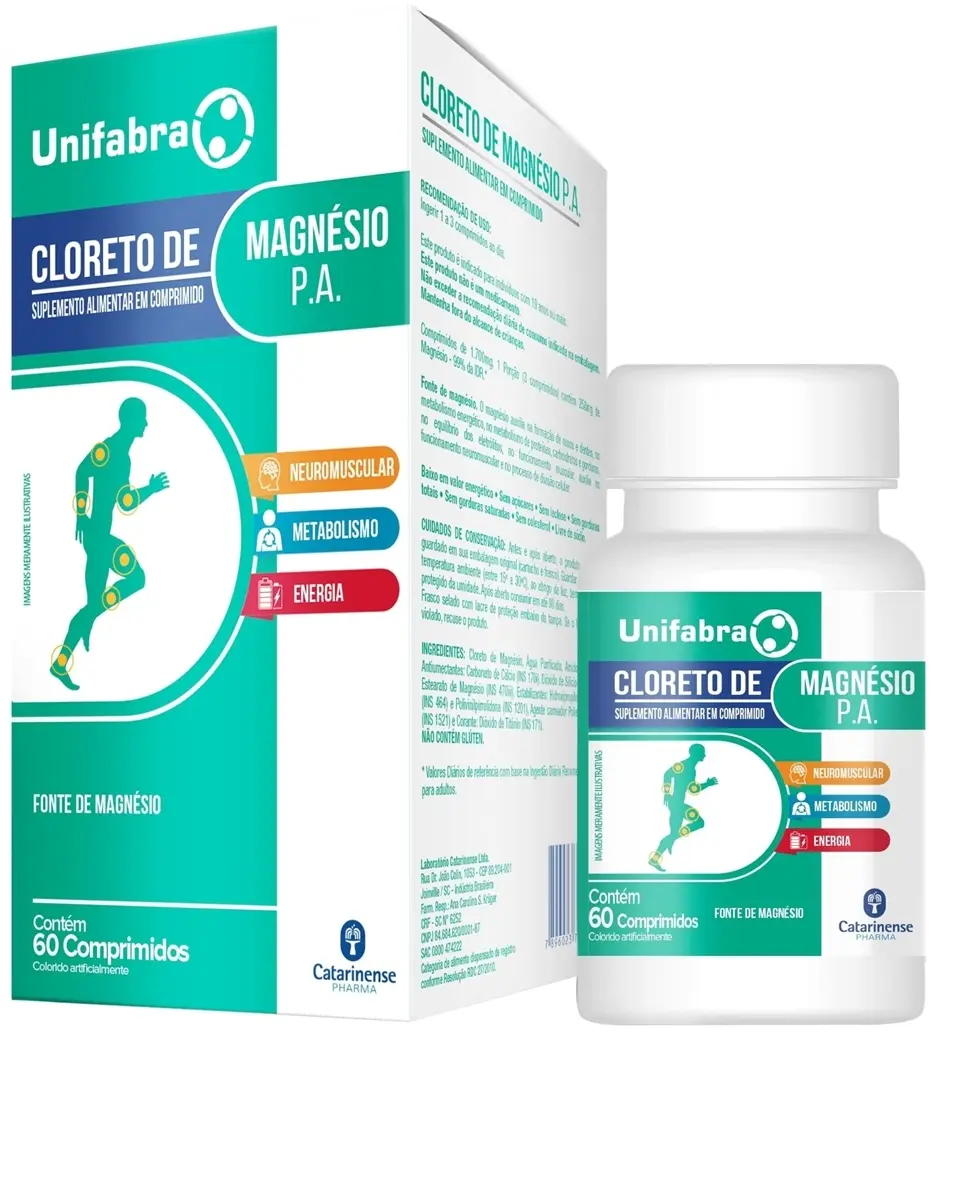 CLORETO MAGNESIO PA 60 COMPRIMIDOS UNIFABRA MAGNESIO CLORETO